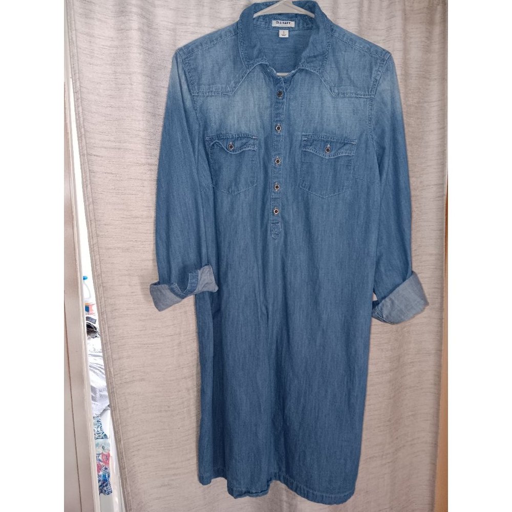 Old Navy Denim Dress Women's Large NWOT